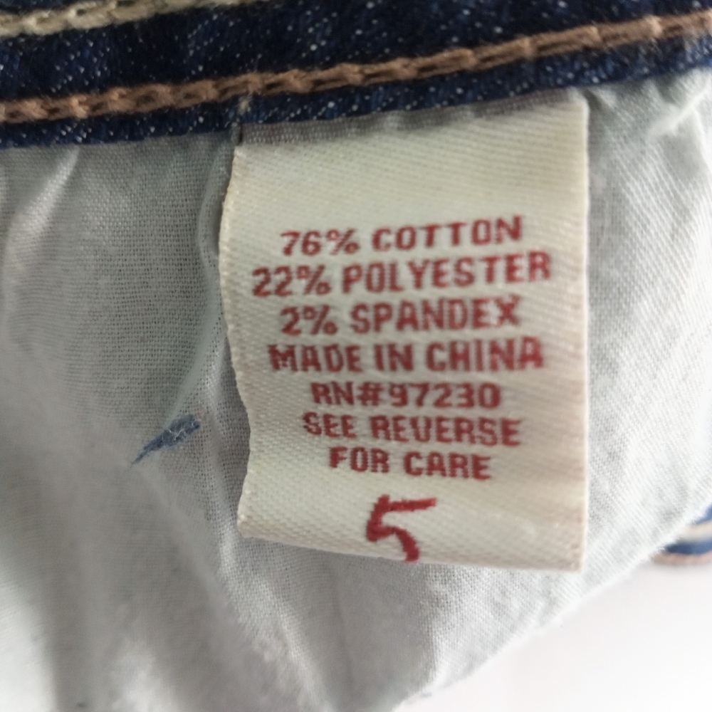 Almost Famous Bibs Jean Shorts Embellished Size 5 - Picture 11 of 16